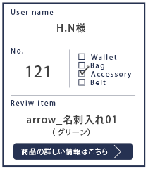 Alt81ご愛用者様レビュー H.N 様 arrow_名刺入れ01_グリーン ２年９カ月使用