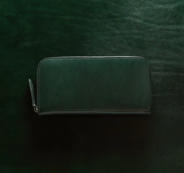 Alt81ラウンドファスナー長財布グリーンのトップ写真
